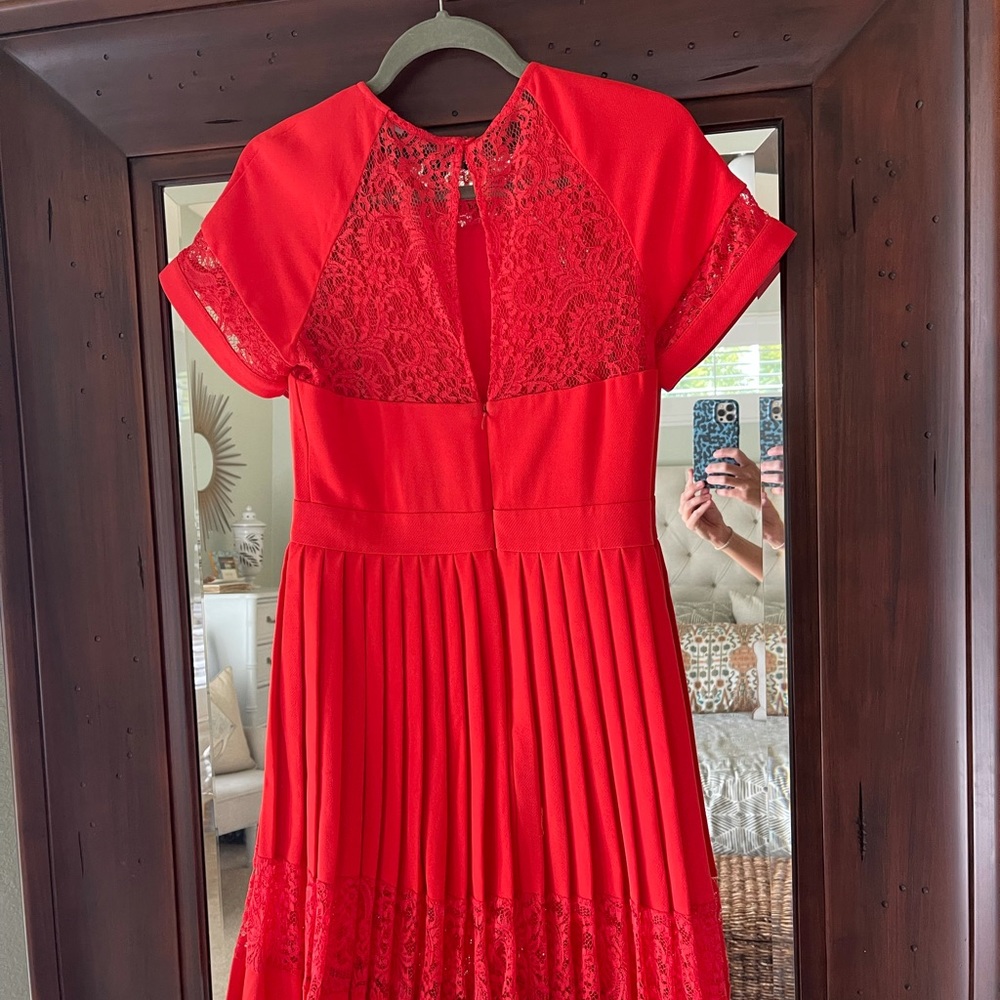 French Connection red dress with lace
